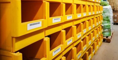 Plastic boxes in the Storage Area small items e-commerce