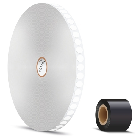 Cryovial Cap Labels - 0.375" Diameter - 1" Printer Core