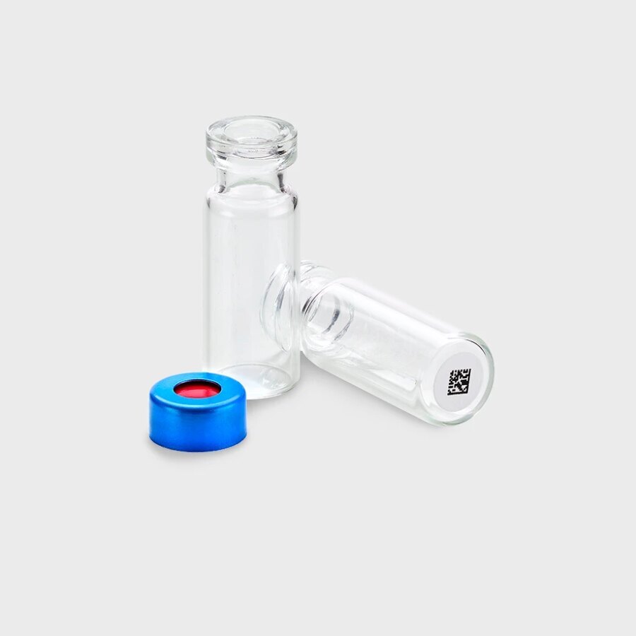 Pre-Barcoded 2 mL Glass Crimp Top Vials - 2D Bottom Barcode