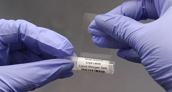 wrap around cryo tube label application