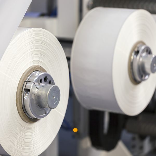 prensa de impresión flexográfica, primer plano