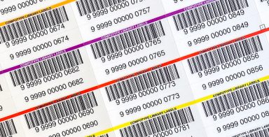 hoja de etiquetas de biblioteca impresa